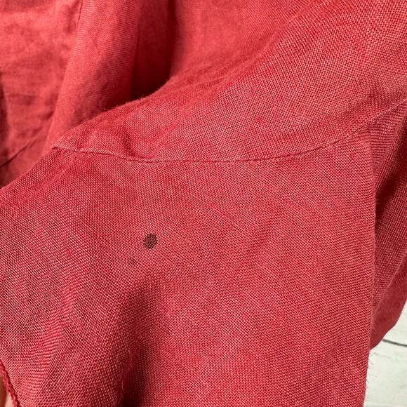 Puro Lino Womens Medium Linen Flax Skater Skirt Flaw Lagenlook Bohemian Pink - Picture 7 of 9